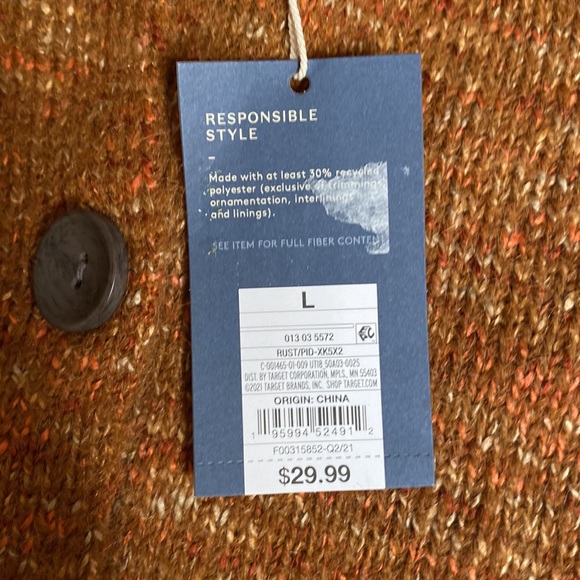 Universal thread, womens, L, brown button down sweater, NWT - Picture 2 of 5